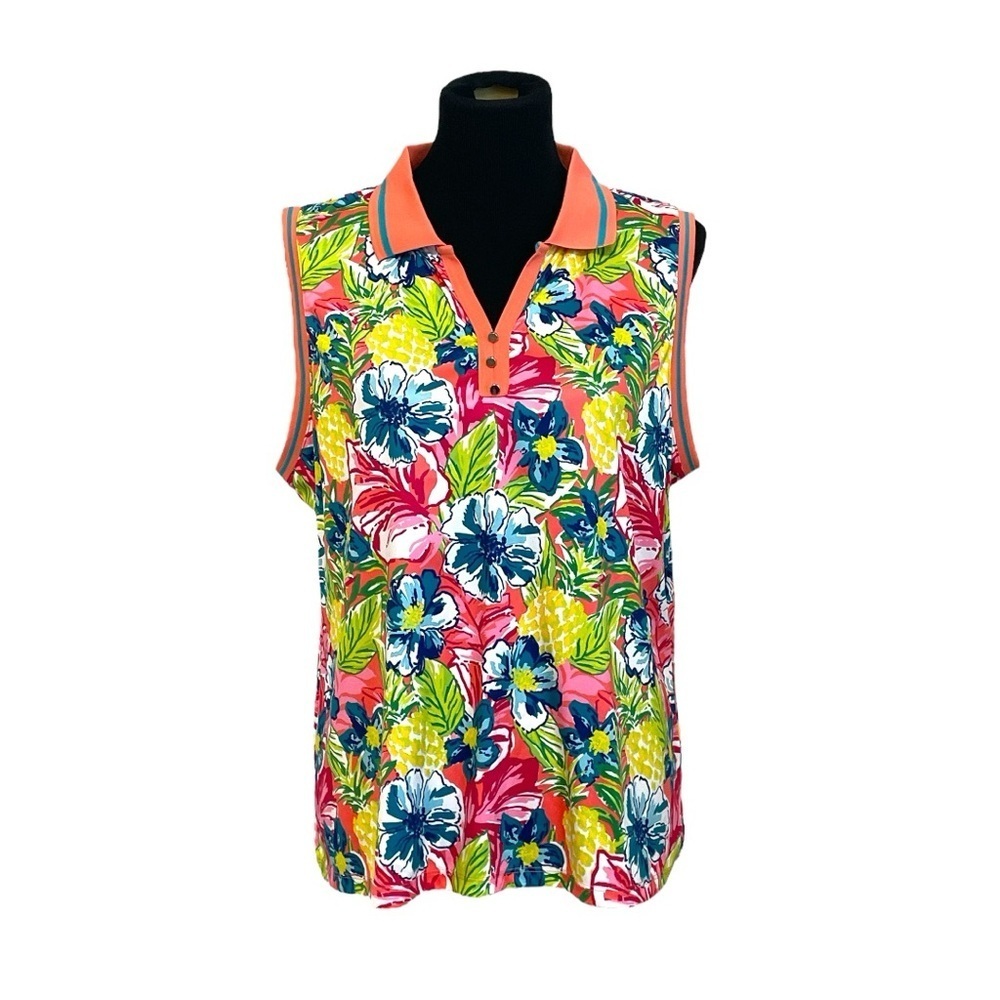 Rafaella Vibrant Tropical Floral Top